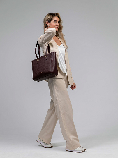 Женская сумка Dr.Koffer из натуральной кожи фиолетовая