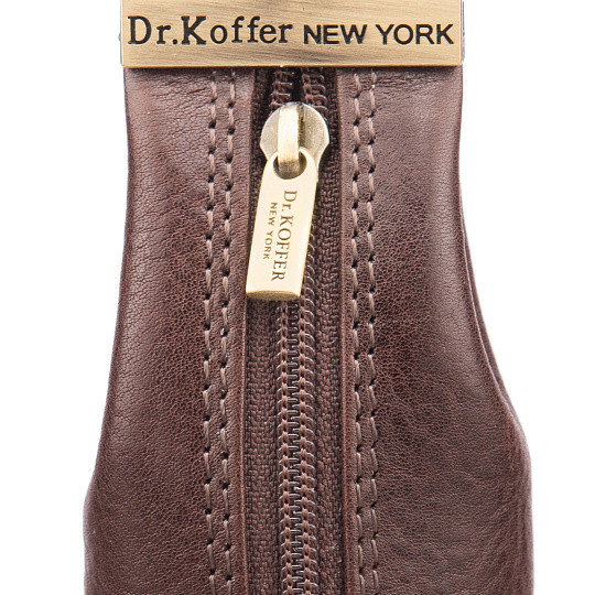 Ключница Dr.Koffer из натуральной кожи темно-коричневая