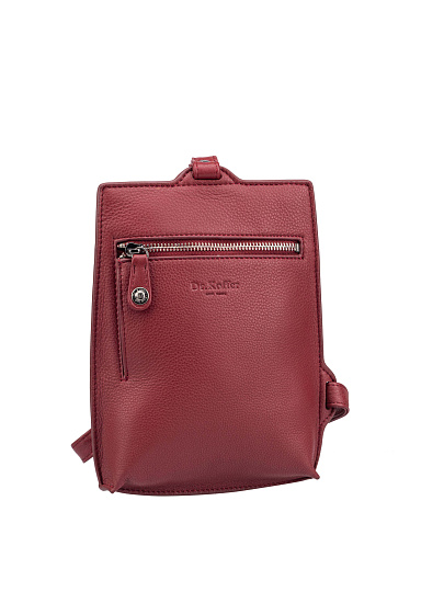 Сумка через плечо Dr.Koffer из натуральной кожи бордовая