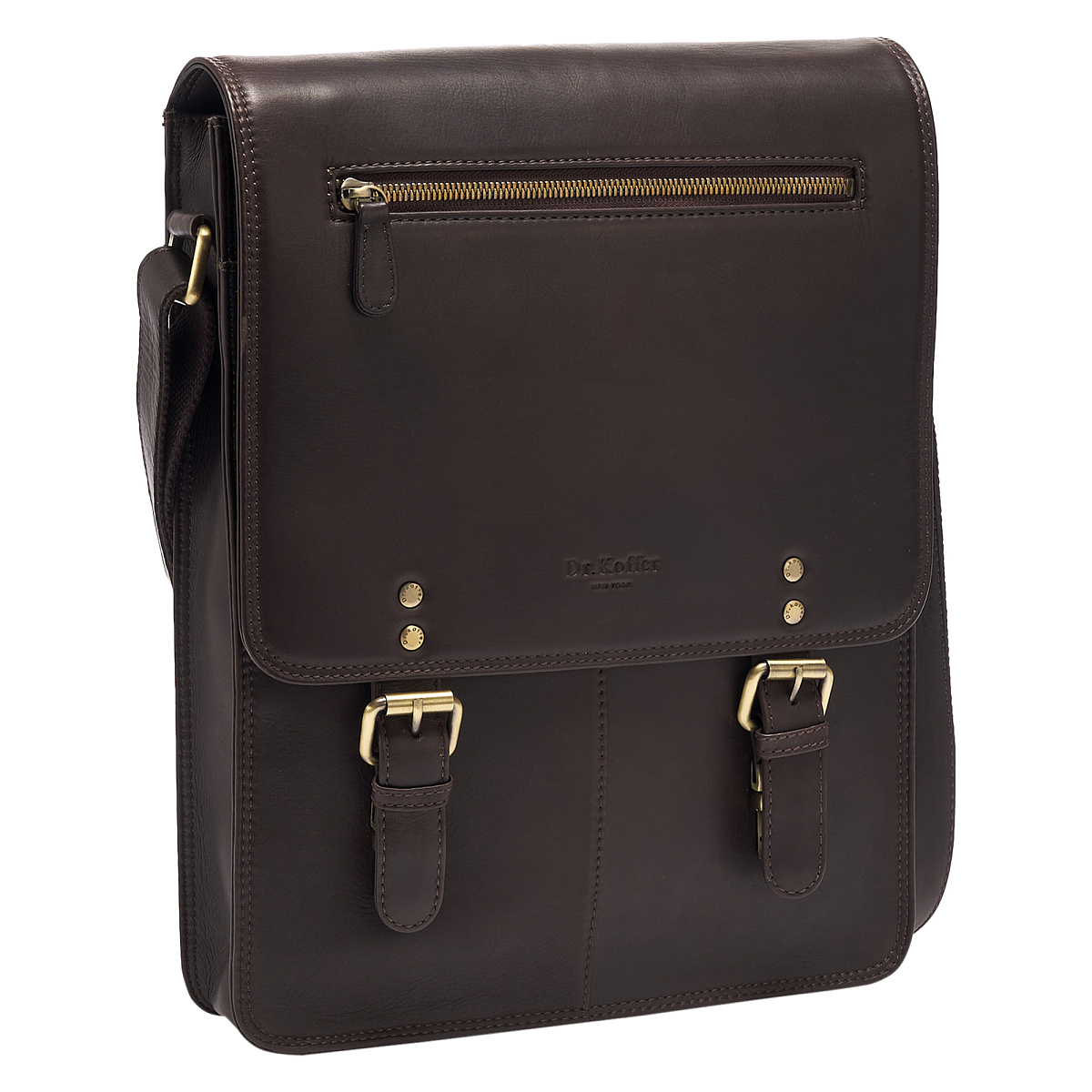 Сумка через плечо Dr.Koffer из натуральной кожи коричневая