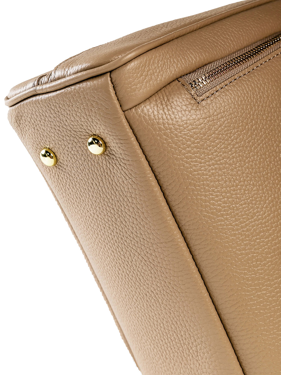 Женская сумка Dr. Koffer из натуральной кожи бежевая