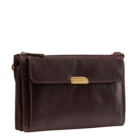 Сумка барсетка из натуральной кожи Dr. Koffer коричневая