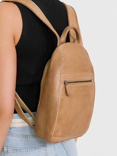 Рюкзак Dr.Koffer из натуральной кожи бежевый