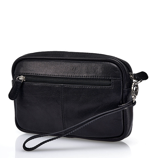 Сумка барсетка из натуральной кожи Dr. Koffer черная