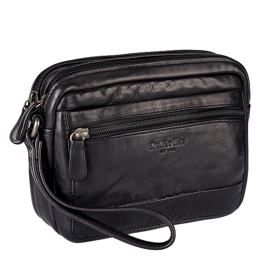 Сумка барсетка из натуральной кожи Dr. Koffer черная