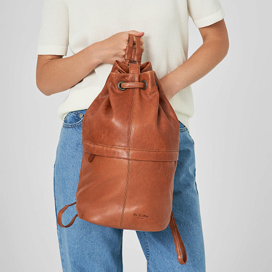 Рюкзак Dr.Koffer из натуральной кожи светло-коричневый