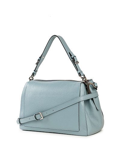 Женская сумка Dr. Koffer из натуральной кожи голубая