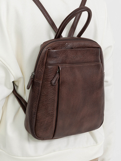 Рюкзак Dr.Koffer из натуральной кожи темно-коричневый