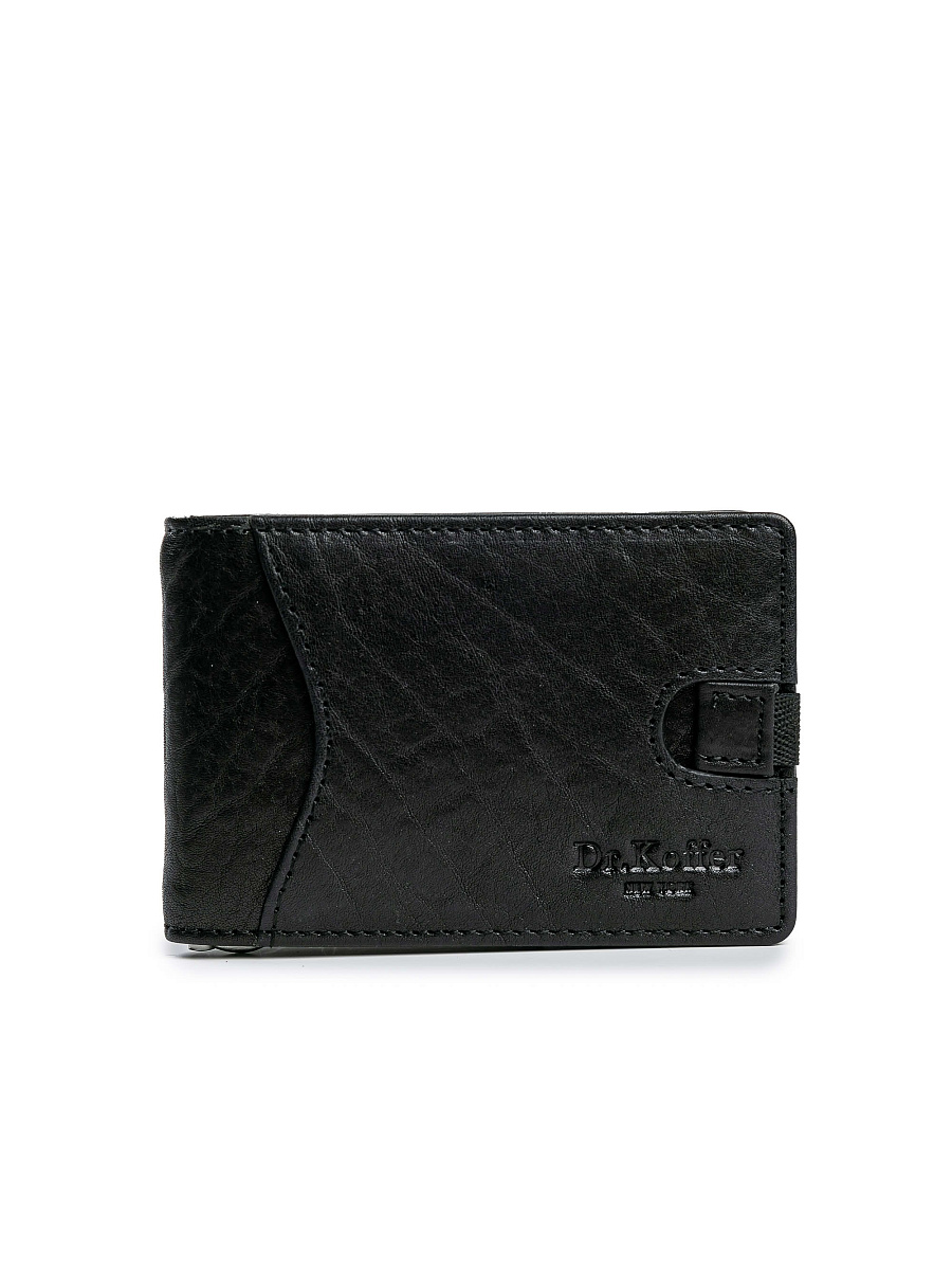 Зажим для денег Dr.Koffer из натуральной кожи черный