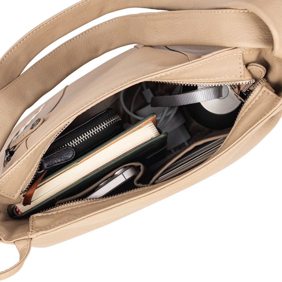 Женская сумка Dr.Koffer из натуральной кожи бежевая