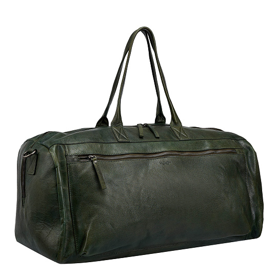 Сумка дорожная Dr.Koffer из натуральной кожи зеленая