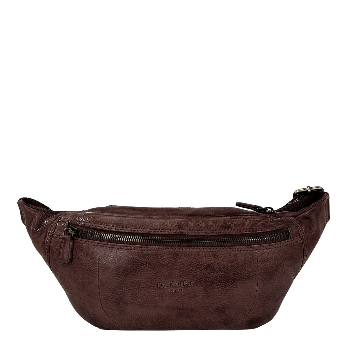 Сумка на пояс Dr. Koffer из натуральной кожи коричневая