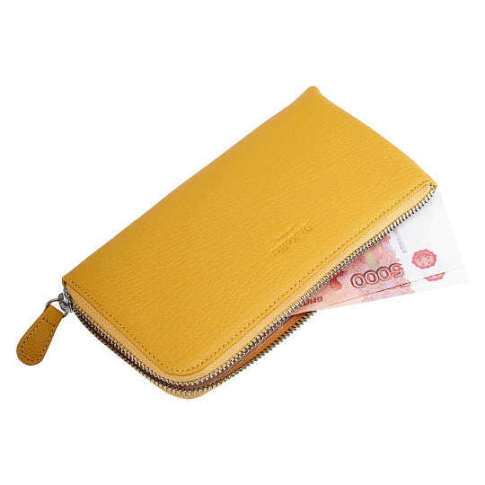 Портмоне Dr.Koffer из натуральной кожи желтое