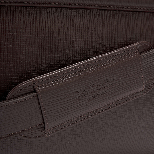 Деловая сумка Dr.Koffer из натуральной кожи темно-коричневая