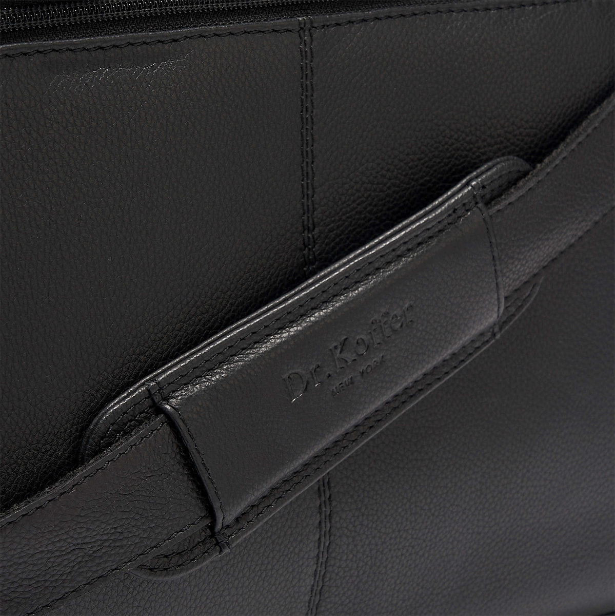 Деловая сумка Dr.Koffer из натуральной кожи черная