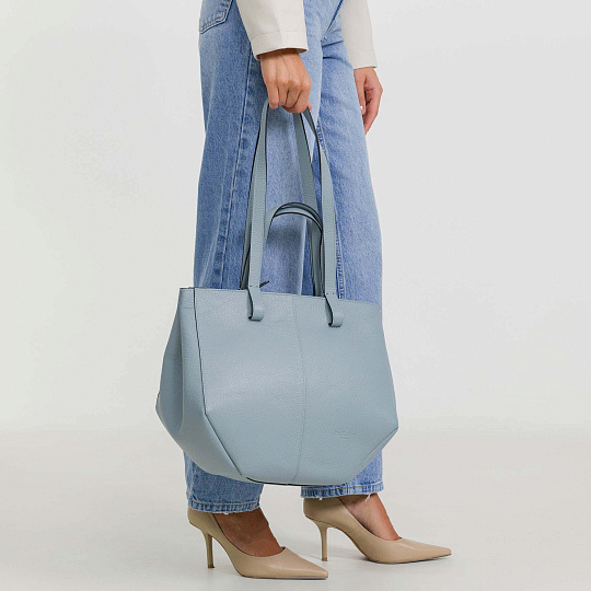 Женская сумка Dr. Koffer из натуральной кожи голубая