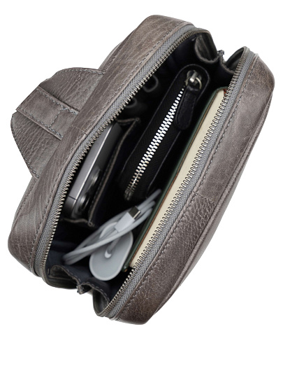 Рюкзак Dr. Koffer из натуральной кожи серый