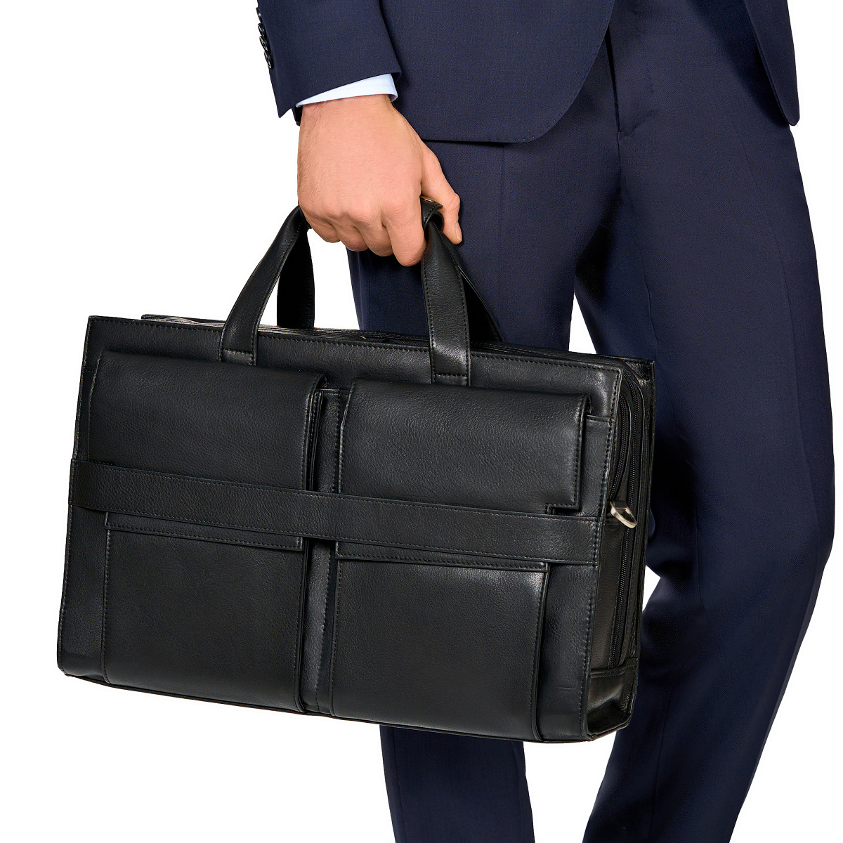 Деловая сумка Dr.Koffer из натуральной кожи черная