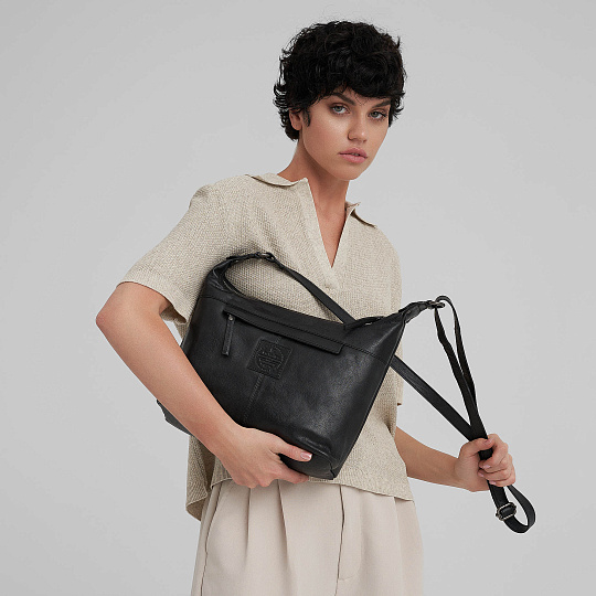 Женская сумка Dr.Koffer из натуральной кожи чёрная