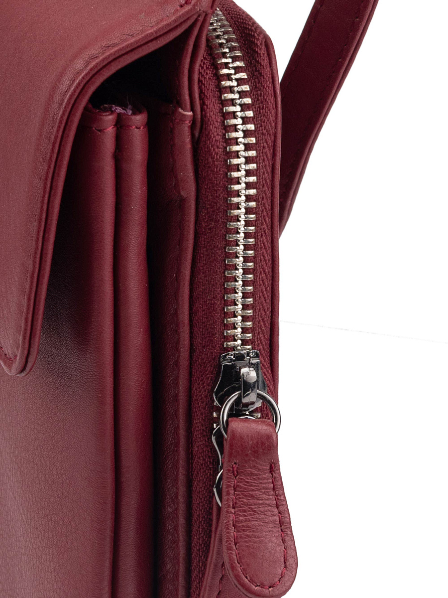 Сумка через плечо Dr.Koffer из натуральной кожи бордовая