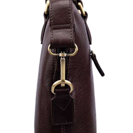 Деловая сумка Dr.Koffer из натуральной кожи темно-коричневая