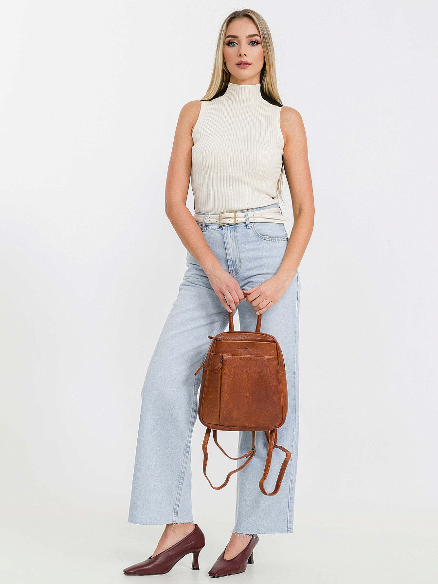 Рюкзак Dr.Koffer из натуральной кожи светло-коричневый