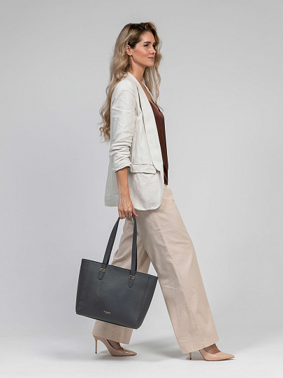 Женская сумка Dr.Koffer из натуральной кожи темно-серая