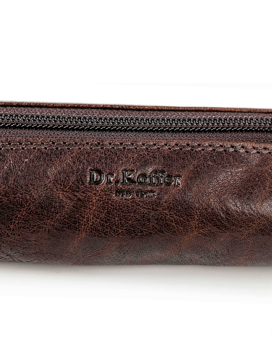 Ключница Dr. Koffer из натуральной кожи темно-коричневая