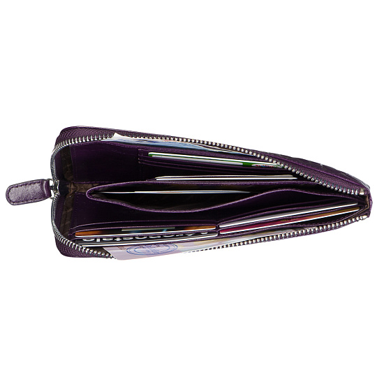 Портмоне Dr.Koffer из натуральной кожи фиолетовое