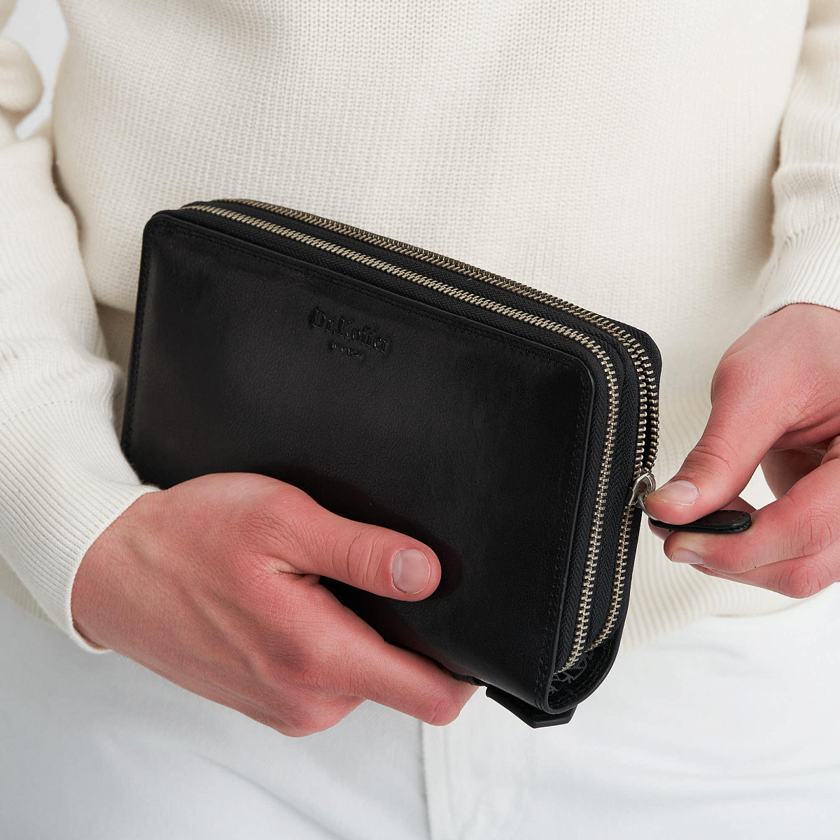 Портмоне Dr.Koffer из натуральной кожи черное