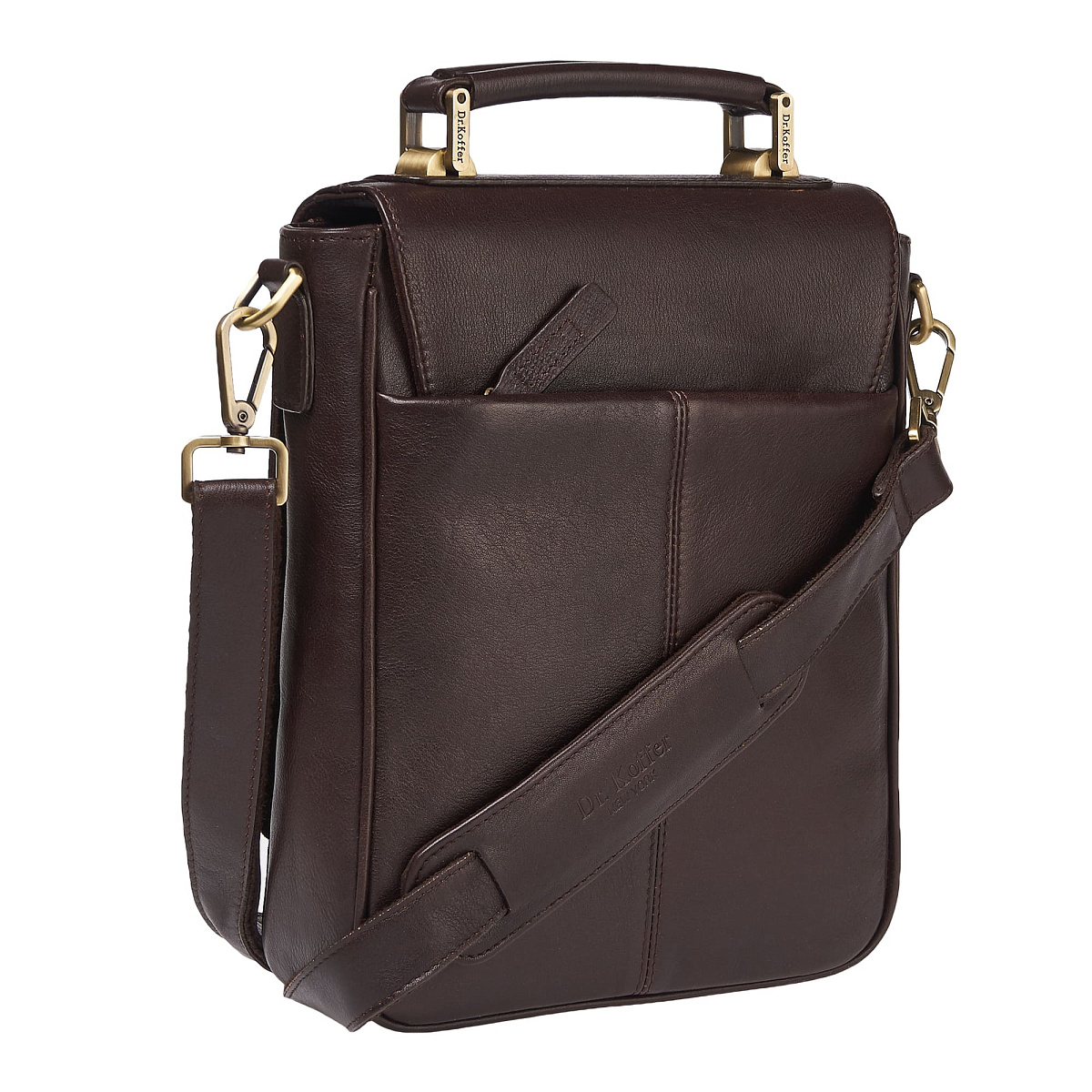 Сумка через плечо Dr.Koffer из натуральной кожи коричневая