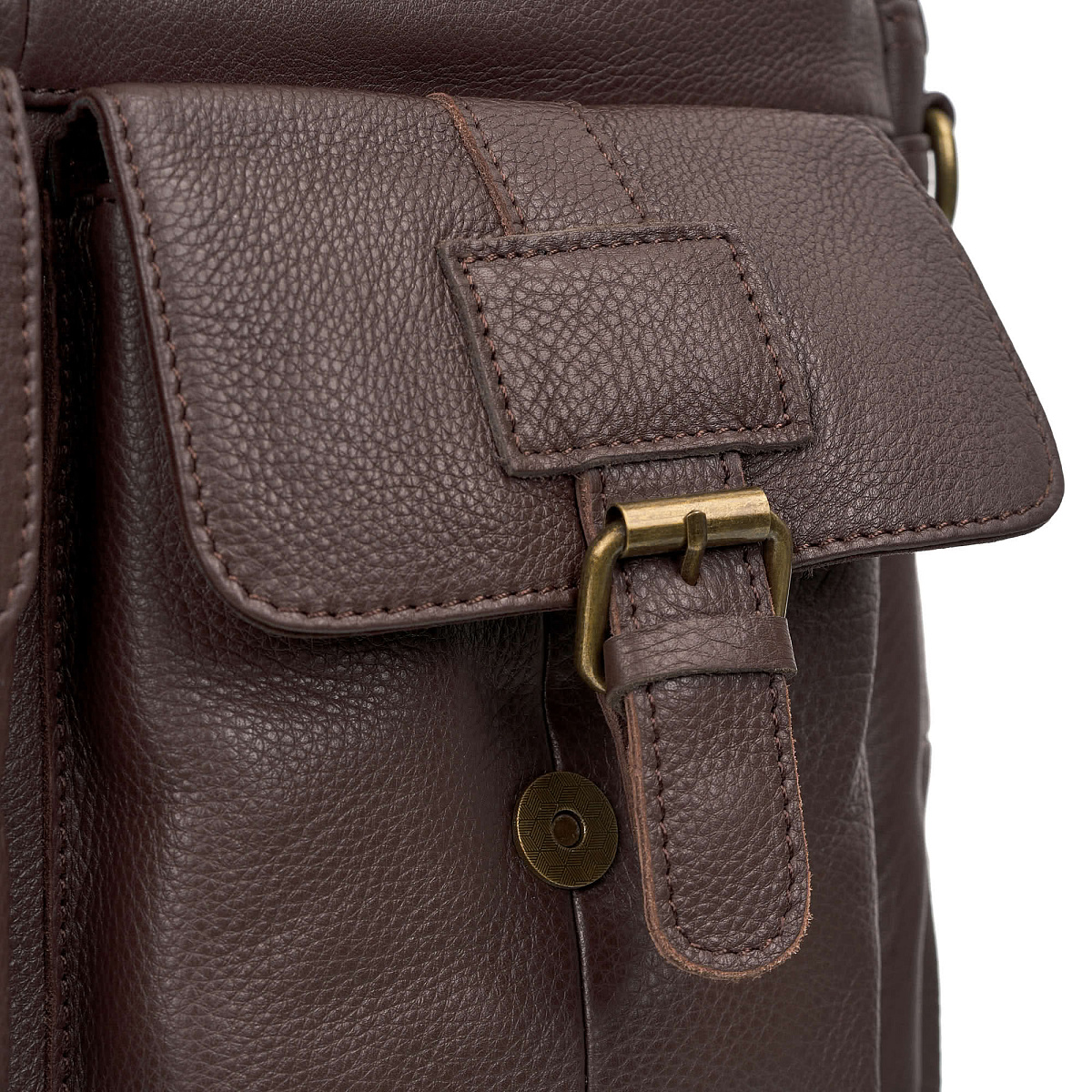 Деловая сумка Dr.Koffer из натуральной кожи темно-коричневая