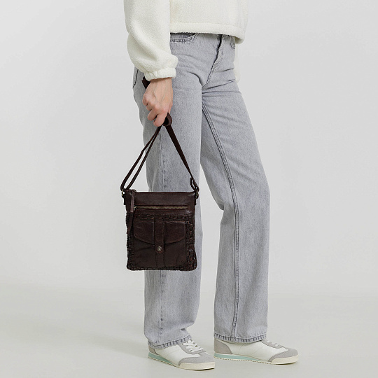 Сумка через плечо Dr.Koffer из натуральной кожи коричневая