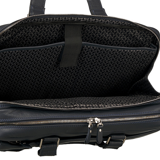 Деловая сумка Dr.Koffer из натуральной кожи черная