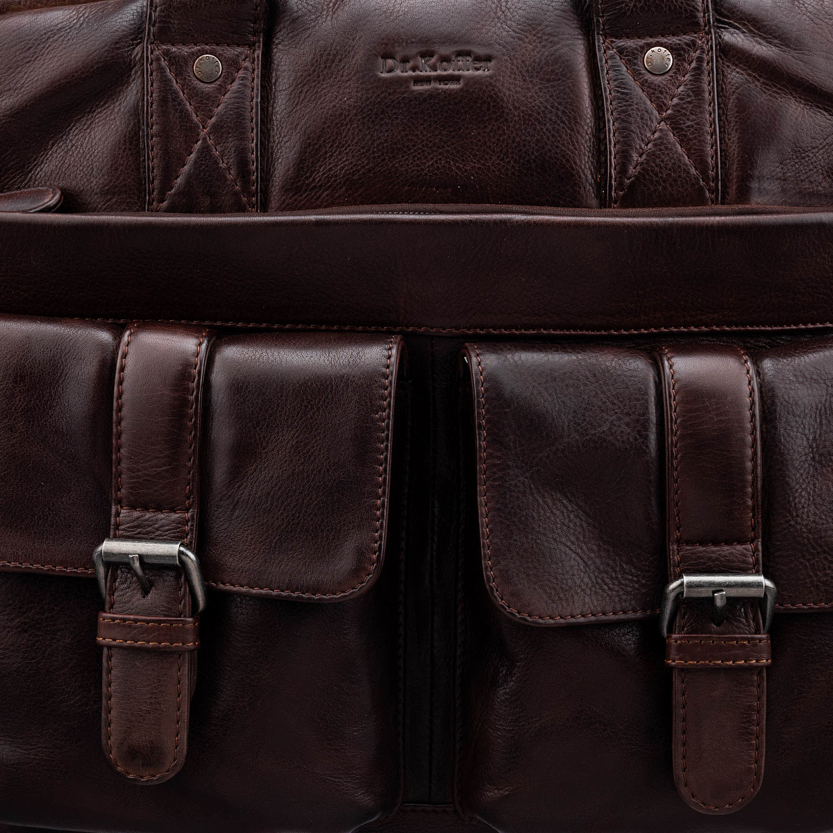 Деловая сумка Dr.Koffer из натуральной кожи темно-коричневая