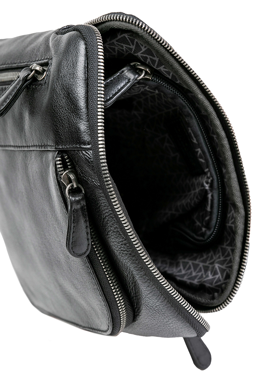 Сумка через плечо Dr.Koffer из натуральной кожи черная