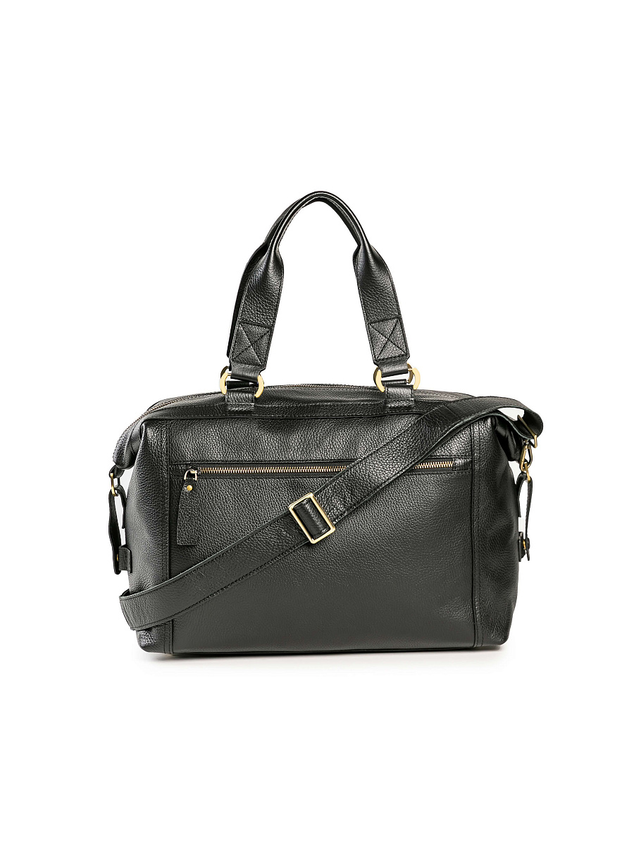 Дорожная сумка Dr. Koffer из натуральной кожи черная