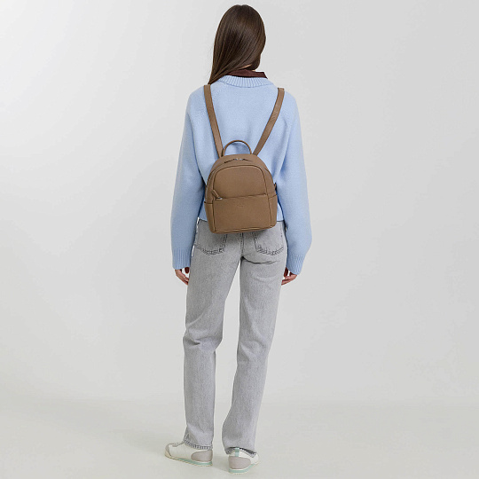 Рюкзак Dr.Koffer из натуральной кожи бежевый