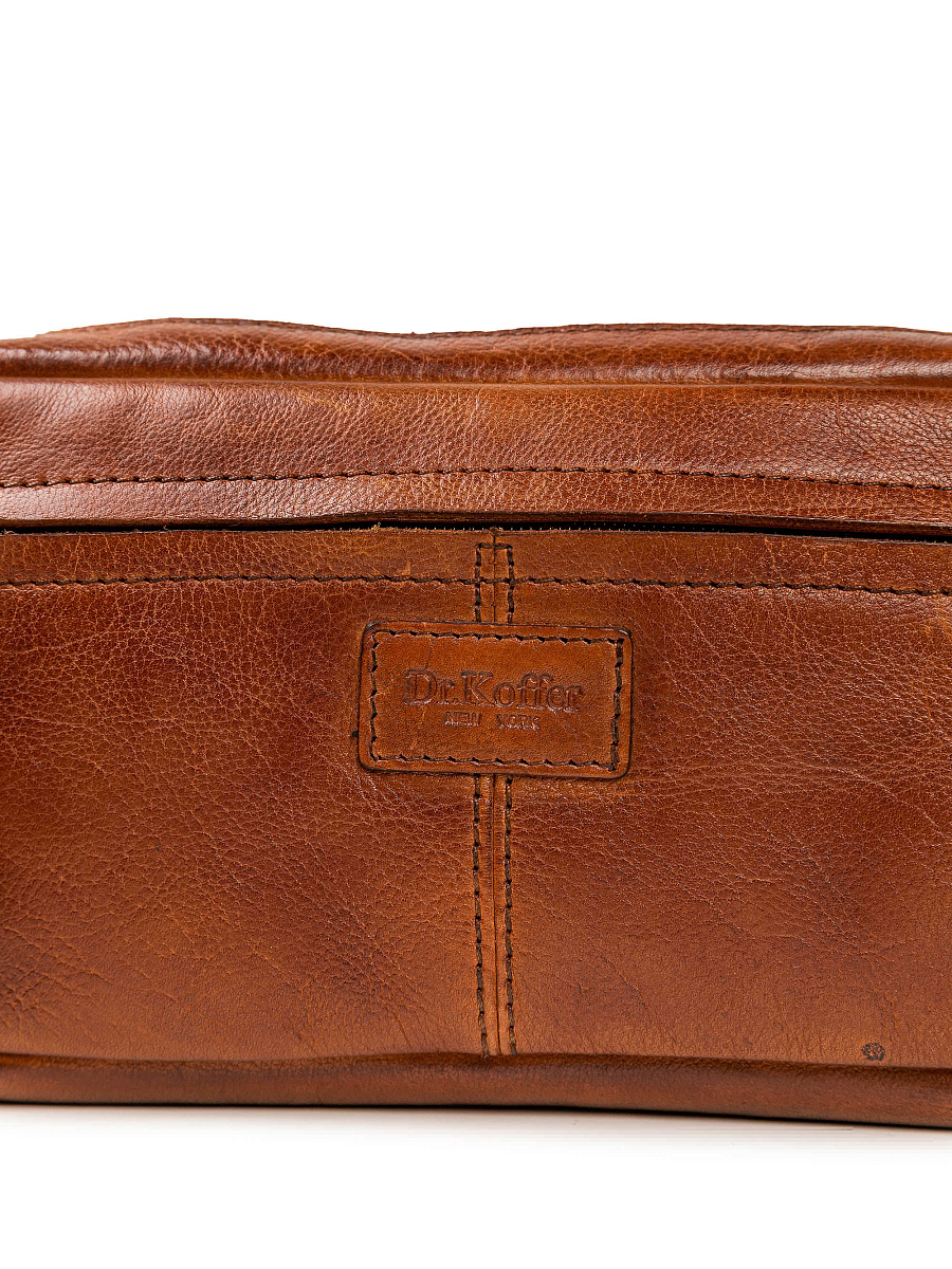 Сумка на пояс Dr. Koffer из натуральной кожи коричневая