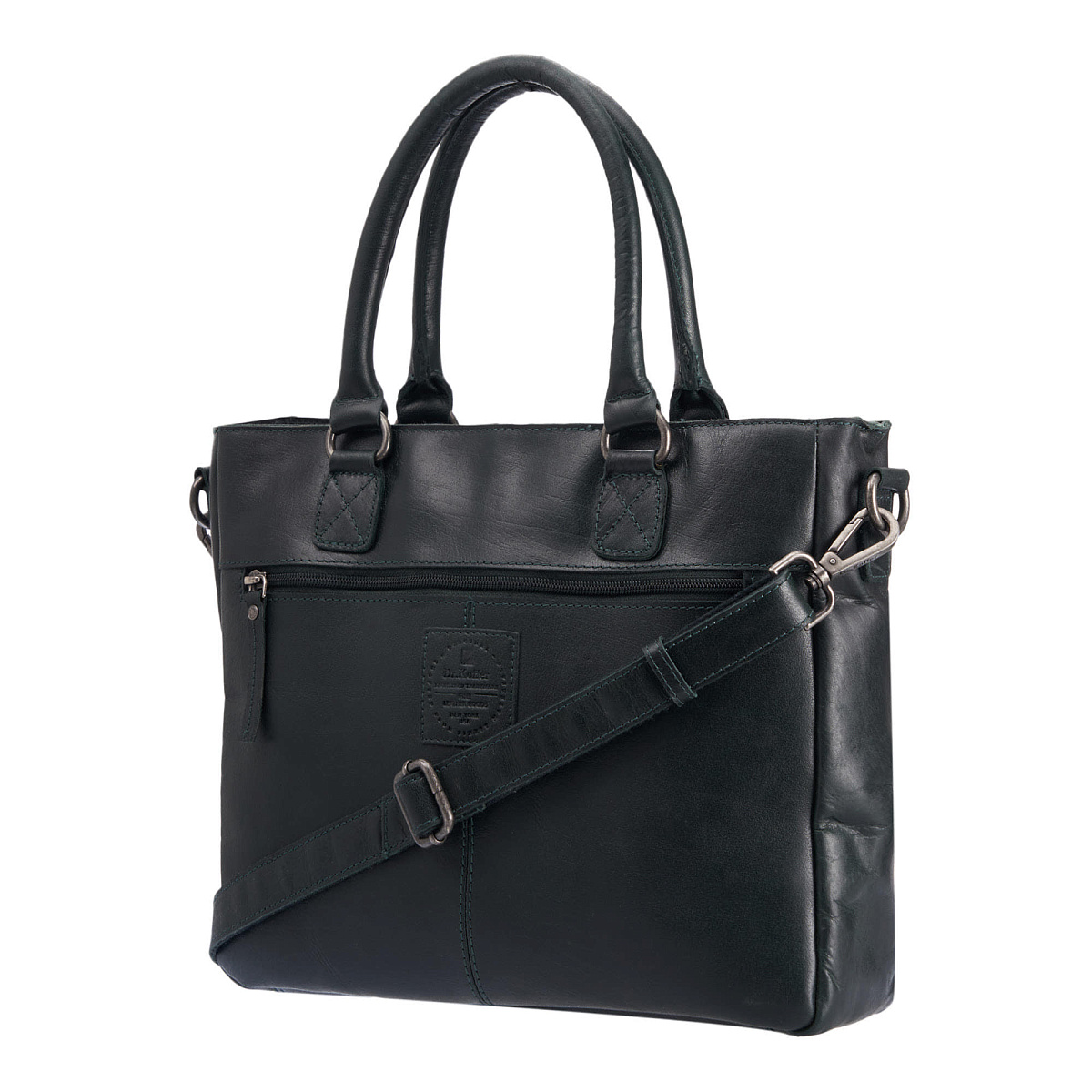 Деловая сумка Dr.Koffer из натуральной кожи зеленая