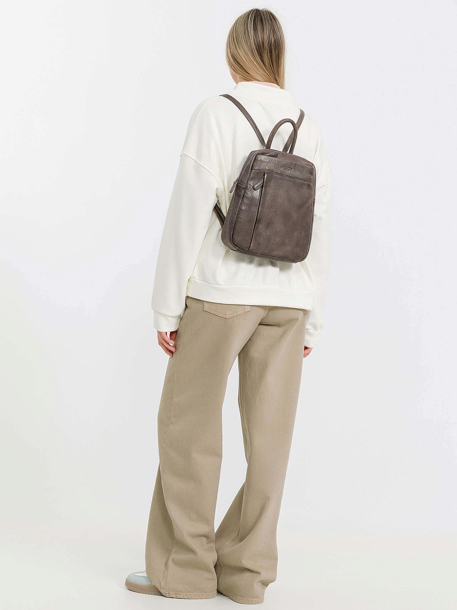 Рюкзак Dr.Koffer из натуральной кожи серый