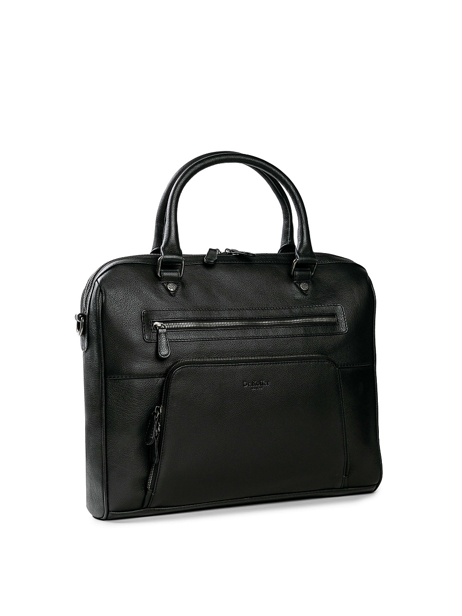 Деловая сумка Dr.Koffer из натуральной кожи черная