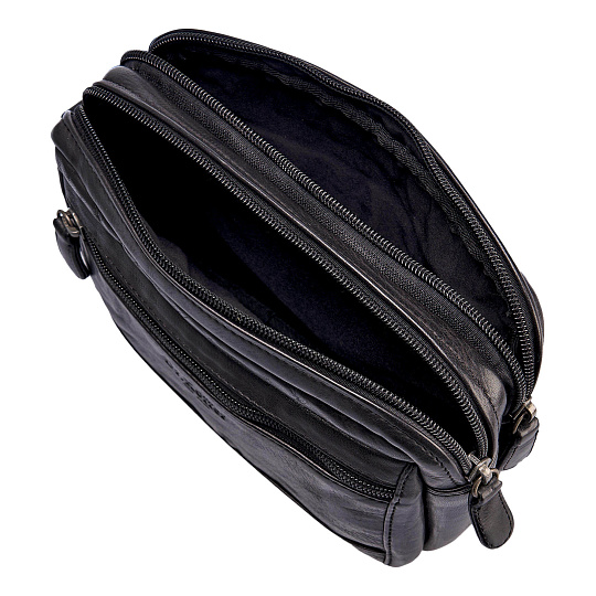 Сумка барсетка из натуральной кожи Dr. Koffer черная