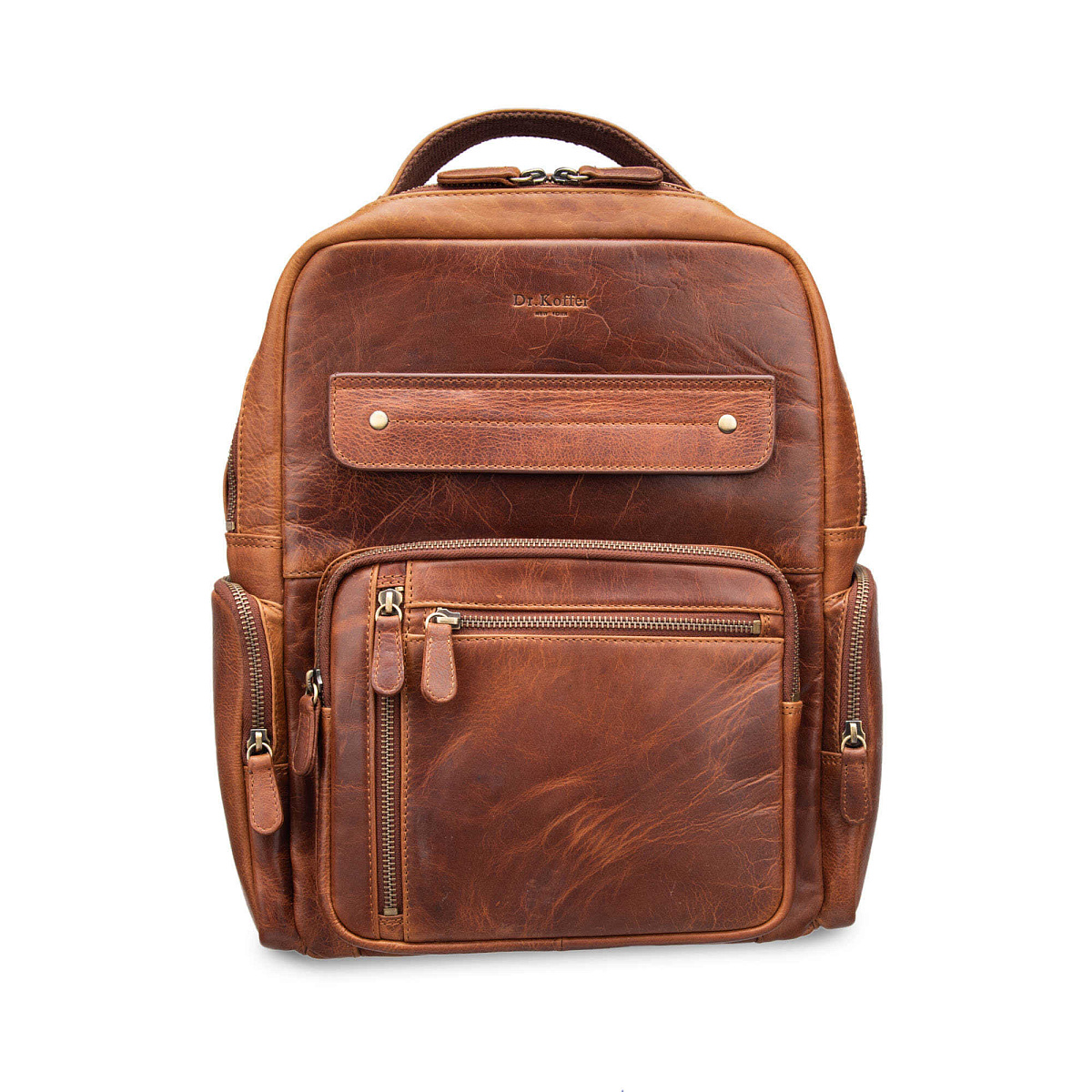 Рюкзак Dr.Koffer из натуральной кожи светло-коричневый