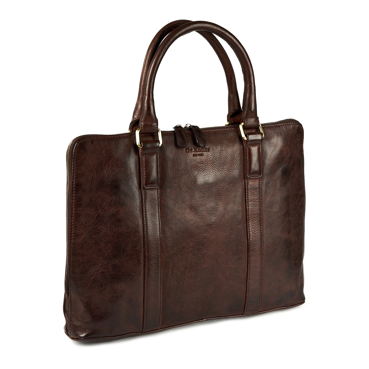 Деловая сумка Dr.Koffer из натуральной кожи темно-коричневая