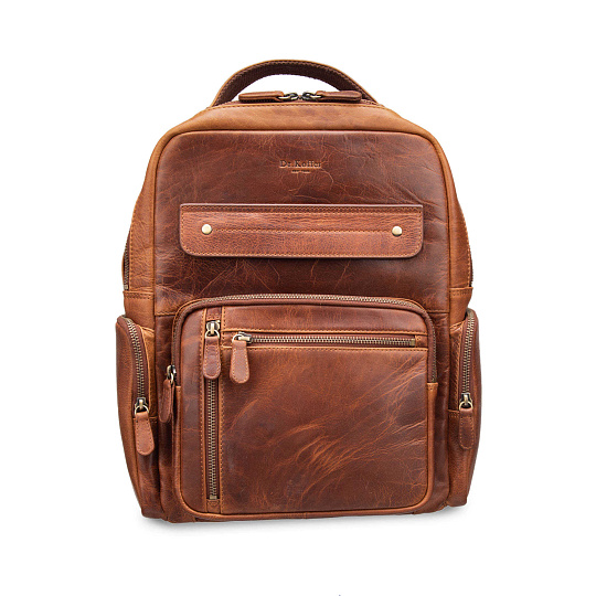 Рюкзак Dr.Koffer из натуральной кожи светло-коричневый