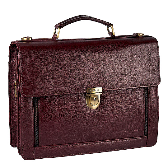 Портфель Dr.Koffer из натуральной кожи темно-коричневый