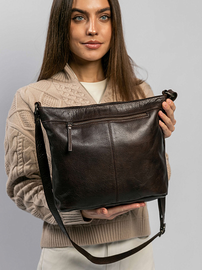 Сумка через плечо Dr.Koffer из натуральной кожи коричневая