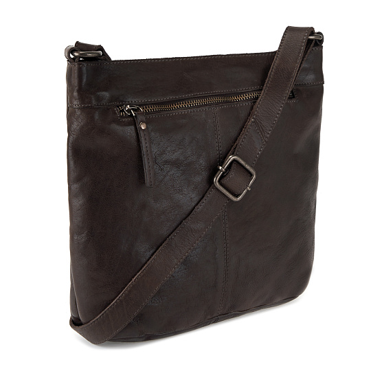 Сумка через плечо Dr.Koffer из натуральной кожи серая