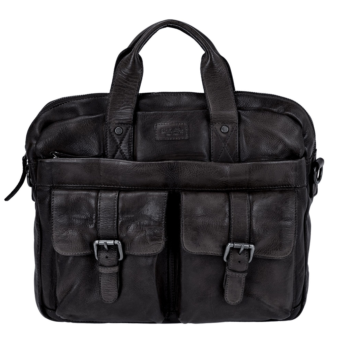 Деловая сумка Dr.Koffer из натуральной кожи черная